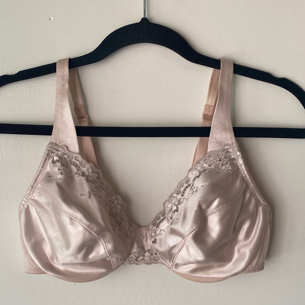 Vanity Fair bundle Classic Lace-Trim Underwire Bra in (2) Blush and (1) Black